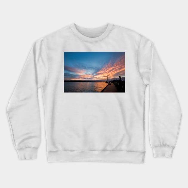 Sunrise on the River Blyth Crewneck Sweatshirt by Violaman